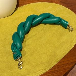 Clare V puffy green top handle strap